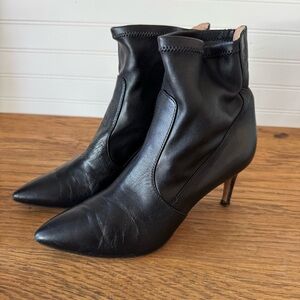 Lewit Abra Stretch Pointed Toe Booties Ankle Boots Leather 38 Made in Italy